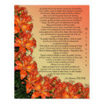 Desiderata "desired things", prose asian lilies posters