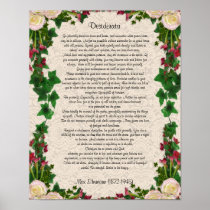 Desiderata "desired things", prose exotic flowers print