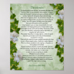 Desiderata "desired things", prose Ivy floral Posters