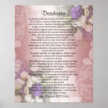 Desiderata "desired things", prose on floral print