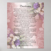 Desiderata "desired things", prose on floral print