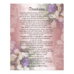 Desiderata "desired things", prose on floral posters