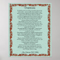 Desiderata "desired things", prose print