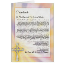 DESIDERATA Mosaic Cross Card