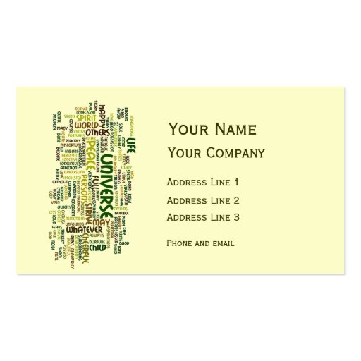 Desiderata Motivation Poem Calling Card Business Card Templates (front side)