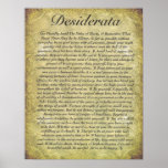DESIDERATA on Antique Paper Print