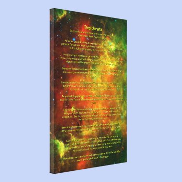 Desiderata Poem - North American, Pelican Nebulae Canvas Prints