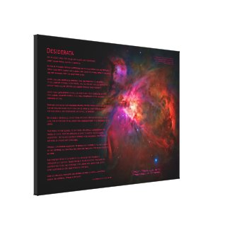 Desiderata Poem - Orion Nebula and Trapezium Stars