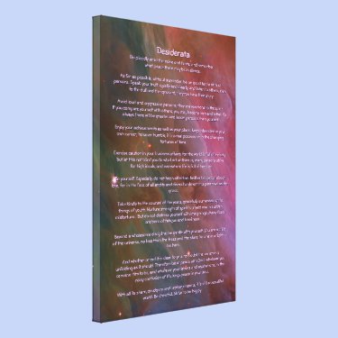 Desiderata Poem - Pillars of Dust, Orion Nebula Stretched Canvas Print