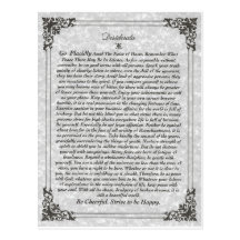 DESIDERATA Poem Postcard