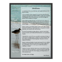 Desiderata Poem - Seagull on Beach Scene Poster