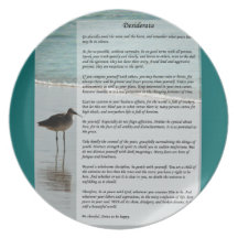 Desiderata Poem - Seagull on the Beach Scene Plate