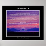 Desiderata poem sunset posters