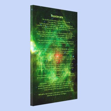 Desiderata Poem - Wreath Nebula, Milky Way Gallery Wrapped Canvas