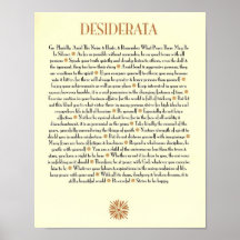 DESIDERATA POSTER