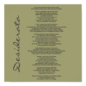Desiderata Poster - Change Background Color