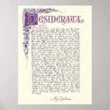 DESIDERATA POSTERS