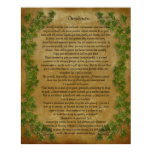 Desiderata prose Large ivy on parchment posters