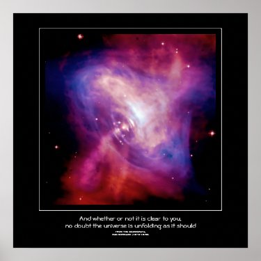 Desiderata quote - Crab Pulsar, Neutron Star Poster