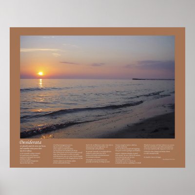 Desiderata - Sunset Beach Waves Posters