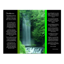 DESIDERATA Waterfalls Postcard