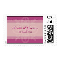 DESIGN 1 - MULBERRY Bride & Groom stamp by MarbiaStudiosWedding DESIGN 1 - MULBERRY Bride & Groom stamp