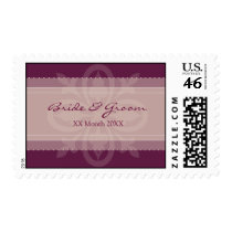 DESIGN 1 - PLUM Bride & Groom stamp by MarbiaStudiosWedding DESIGN 1 - PLUM Bride & Groom stamp