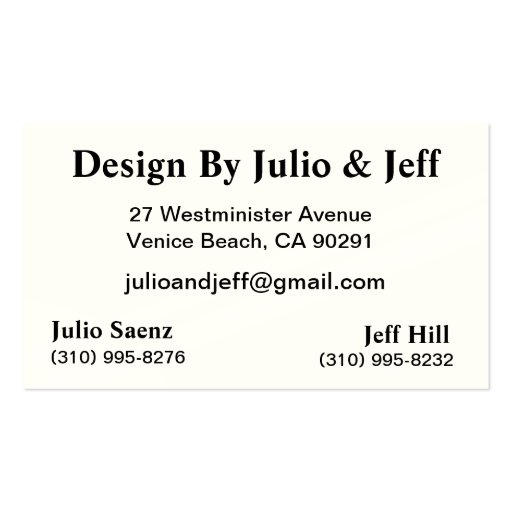 Design By Julio & Jeff Business Card Templates
