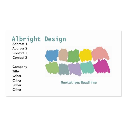 Design color paintbrush swatches Business Card-sta (front side)