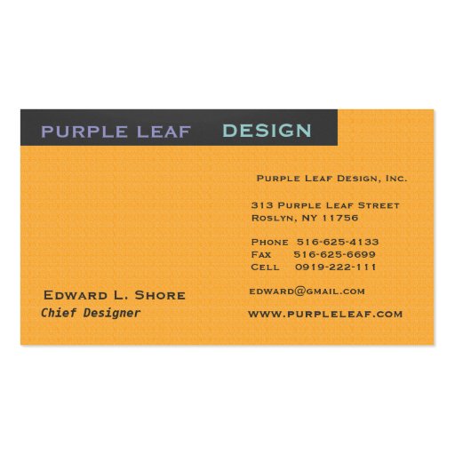 Design Company or Designer Generic Business Card (front side)