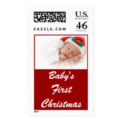 Design Custom Photo Stamps Babys First Christmas