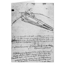 Design for a flying machine greeting card