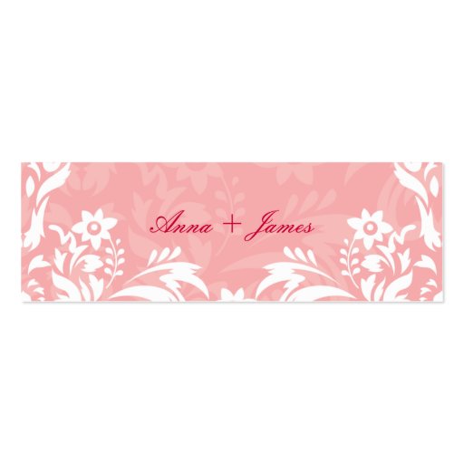 Design No.1 Place Card - PINK Business Card Templates (back side)