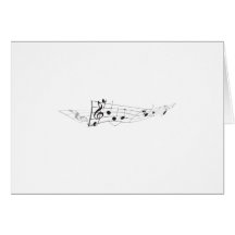 Design Of A Twisting Musical Score Greeting Cards