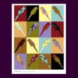 Design parrots quilt decor poster