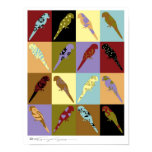 Design parrots quilt decor poster