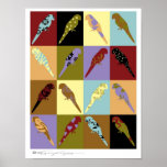 Design parrots quilt decor poster