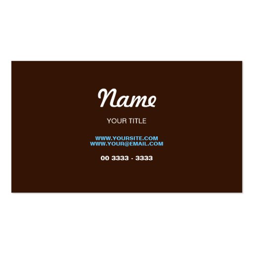 Design Stylish and Contemporary (Chocolate) Business Card Template (front side)