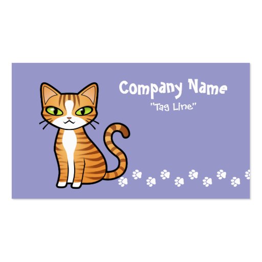 Design Your Own Cartoon Cat Business Card Templates (front side)