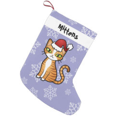 Design Your Own Cartoon Cat (Christmas) Small Christmas Stocking