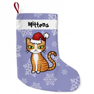 Design Your Own Cartoon Cat (Christmas) Small Christmas Stocking