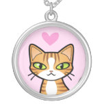 Design Your Own Cartoon Cat (love hearts) Necklace