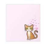 Design Your Own Cartoon Cat (love hearts) Memo Notepad
