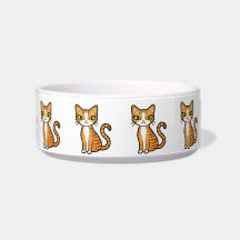Design Your Own Cartoon Cat Pattern Cat Water Bowls