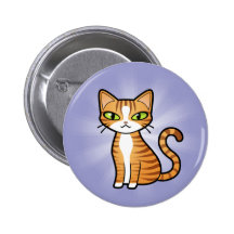 Design Your Own Cartoon Cat Pinback Buttons