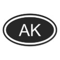 AK Alaska Euro Style Oval Sticker