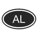 AL Alabama Euro Style Oval Sticker