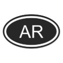 AR Arkansas Euro Style Oval Sticker