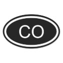 CO Colorado Euro Style Oval Sticker