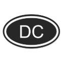 DC District of Columbia Euro Style Oval Sticker